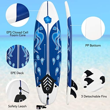 Giantex 6' Surfboard Perfect for Kids Beginners Fun
