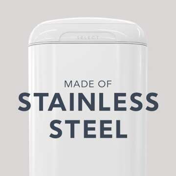 Diaper Genie Select Pail Registry Gift Set (White) | Made of Durable Stainless Steel Metal | Includes 2 Jumbo Refills | Holds 1620 Newborn Diapers