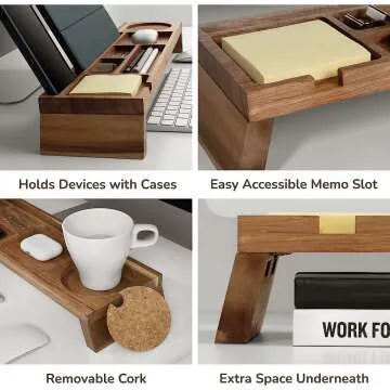 Natural Wood Desk Organizer - Stylish & Functional