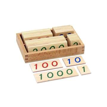Elite Montessori Small Wooden Number Cards with Box (1-9000)