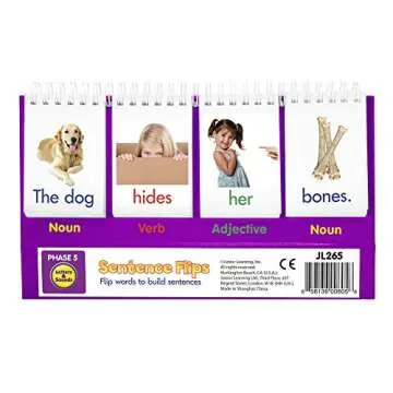 Junior Learning Sentence Flips Double-Sided Flip Stand, Ages 4-6, Vocabulary & Grammar, K-1