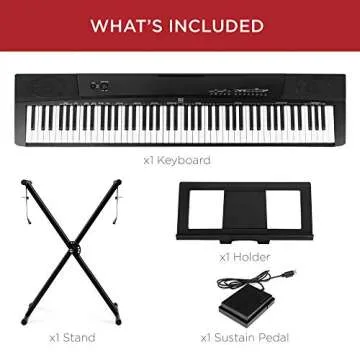 Best Choice Products 88-Key Full Size Digital Piano Electronic Keyboard Set for All Experience Levels w/Semi-Weighted Keys, Stand, Sustain Pedal, Built-In Speakers, 6 Voice Settings - Black