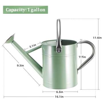 CherHome Watering Can for Outdoor Plants&Indoor Plants,Plant Watering Can 1 Gallon,Metal Flower Gard...