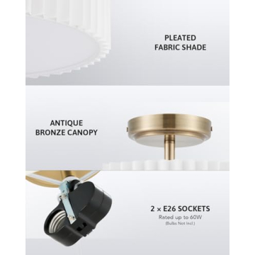 VONLUCE Semi Flush Mount Ceiling Light for Any Space