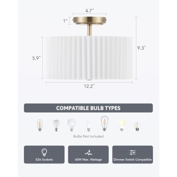 VONLUCE Semi Flush Mount Ceiling Light for Any Space