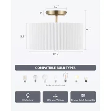 VONLUCE Semi Flush Mount Ceiling Light for Any Space