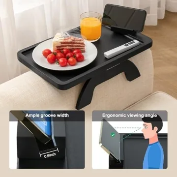 Versatile SINWANT Sofa Armrest Tray for Drinks and Snacks