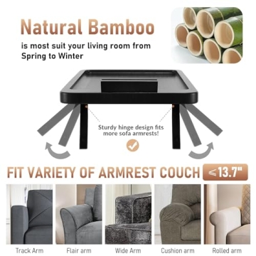Versatile SINWANT Sofa Armrest Tray for Drinks and Snacks
