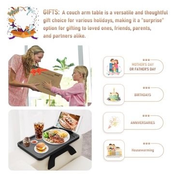 Versatile SINWANT Sofa Armrest Tray for Drinks and Snacks