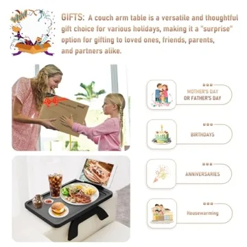 Versatile SINWANT Sofa Armrest Tray for Drinks and Snacks