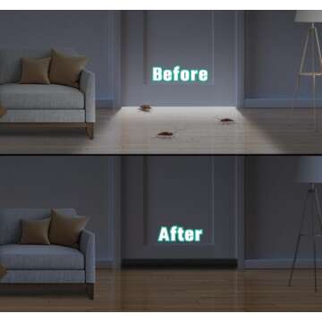 MAXTID Large Door Draft Stopper for Bottom of Doors 36” Under Door Draft Noise Blocker Black Gap Stoppers Door Draft Guard for Bottom of Doors Adjustable Door Sweep Draft Seal Home Essentials Gadgets