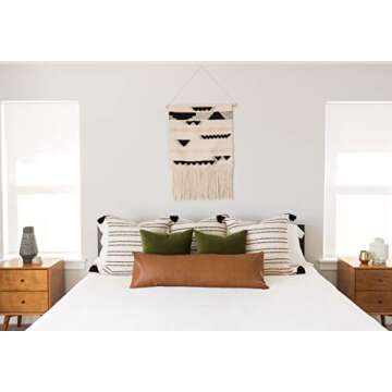 Woven Nook - Modern & Luxurious 12" x 40" Decorative Lumbar Throw Pillow Cover - Durable Quality & Machine Washable - Milo Design - Brown - 1 Pack