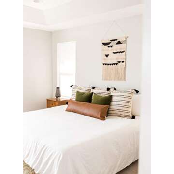 Woven Nook - Modern & Luxurious 12" x 40" Decorative Lumbar Throw Pillow Cover - Durable Quality & Machine Washable - Milo Design - Brown - 1 Pack