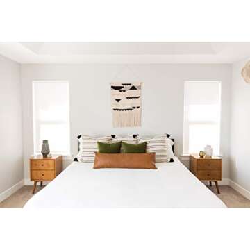 Woven Nook - Modern & Luxurious 12" x 40" Decorative Lumbar Throw Pillow Cover - Durable Quality & Machine Washable - Milo Design - Brown - 1 Pack