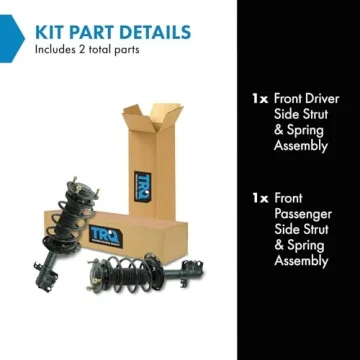 TRQ Front Strut & Coil Spring Assembly Set Driver & Passenger Sides Compatible with 14-19 Toyota Cor...
