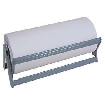 Heavy Duty Steel Paper Cutter Dispenser, 24" Wide With Rubber Feet and Long Lasting Grey Powder Coated Finish