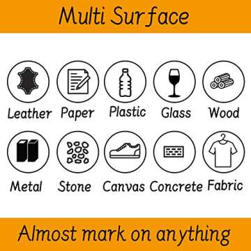 TFIVE Paint Pens Paint Markers Never Fade Quick Dry and Permanent, 12 Color Oil-Based Waterproof Paint Marker Pen Set for Rock Painting, Ceramic, Wood, Fabric, Plastic, Canvas, Glass, Mugs