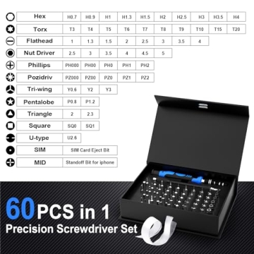 Electronics Precision Screwdriver Set 60-Piece Gift Set for Him