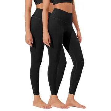 ODODOS ODLEX 2-Pack High Waist 7/8 Length Workout Leggings for Women, 25" Tummy Control Atheltic Yog...