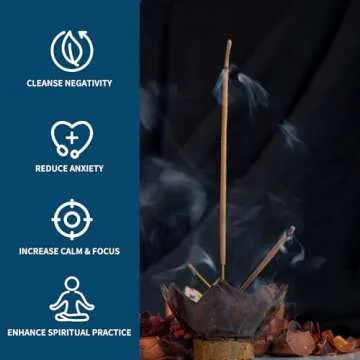 Huacense Incense Sticks - Set of 6 Variety Pack (120 Sticks)- Sandalwood, Lavender, Palo Santo, White Sage, Cedar, Lemon - Natural Non Toxic Incense Sticks Spiritual Healing