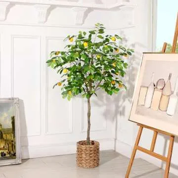 Kazeila Artificial Lemon Tree - 5 Feet Lifelike Plant for Home Decoration