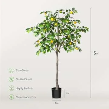 Kazeila 5 Feet Artificial Lemon Tree for Beautiful Home Decor