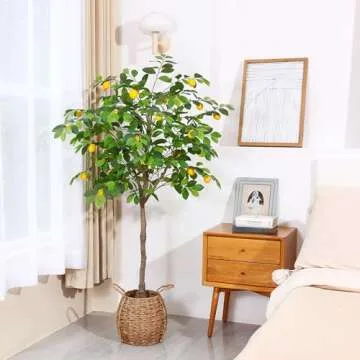 Kazeila 5 Feet Artificial Lemon Tree for Beautiful Home Decor