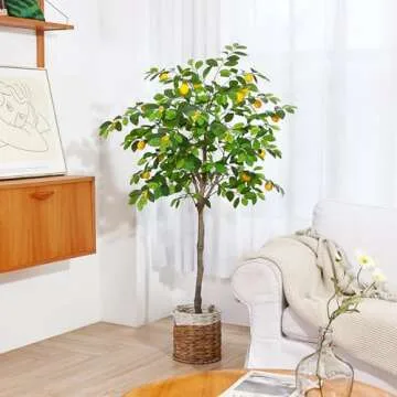 Kazeila 5 Feet Artificial Lemon Tree for Beautiful Home Decor