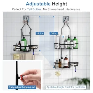 Joqixon Upgraded Adjustable Shower Caddy for All Bottles