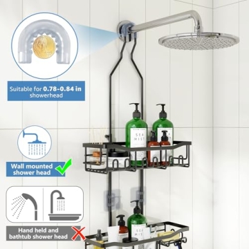 Joqixon Upgraded Adjustable Shower Caddy for All Bottles