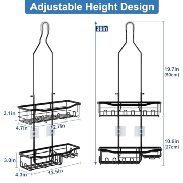 Joqixon Upgraded Adjustable Shower Caddy for All Bottles
