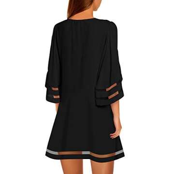 Stylish Plus Size Black Dress for Summer 2025 - Casual Tunic Dress with Sleeves