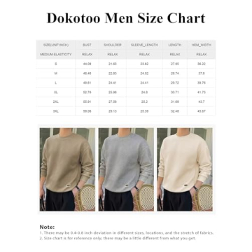 Dokotoo Men's Long Sleeve Casual Sweatshirt in Beige