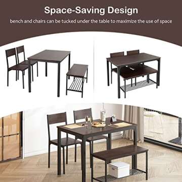 Soges 4-Piece Dining Table Set for Small Spaces