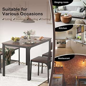 Soges 4-Piece Dining Table Set for Small Spaces