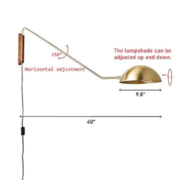 RUNNUP Creative Designer up/Down Bowl Shade Wall Sconce Plug-in Wall Mounted Reading Lamp Wall Lamp ...