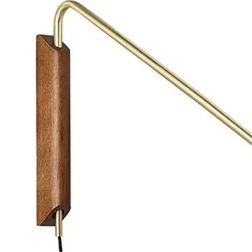 RUNNUP Creative Designer up/Down Bowl Shade Wall Sconce Plug-in Wall Mounted Reading Lamp Wall Lamp Single Light with Swing Arm Sconces for Study Room Dining Room Living Room Staircase Bedroom, Gold