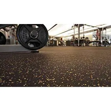 American Floor Mats Fit-Lock 3/8 Inch Heavy Duty Rubber Flooring - Interlocking Rubber Tiles (24" x 24" Tile) Solid Black 6' x 8' Set (12 Tiles Total) - Exercise Mats, Home Gym Sets