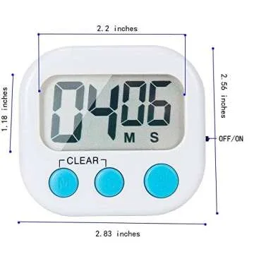 6 Pack Digital Kitchen Timers with Magnetic Back for Easy Use