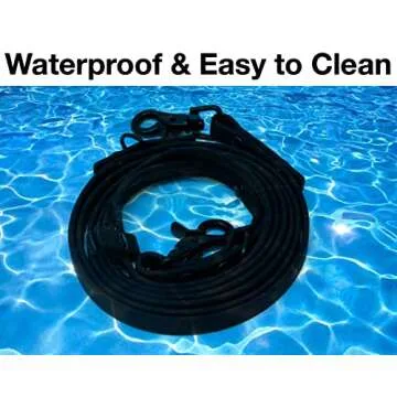 Sarah Says Pets Waterproof Dog Leash | Durable Long Line for Small Dogs and Puppy Under 40 lbs | Long Training Leash for Yard, Beach, Field (Black, 6ft x 3/8")