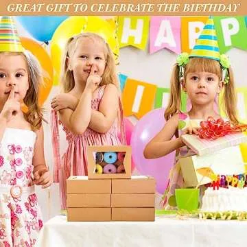 TaoBary 100 Pcs 8 Inch Cookie Boxes, 8 x 6 x 2.5 Inch Bakery Boxes, Pastry Boxes with 2 Style Window for Cookie Treat Boxes for Chocolate Strawberries Cupcakes Candy Muffins(Kraft)