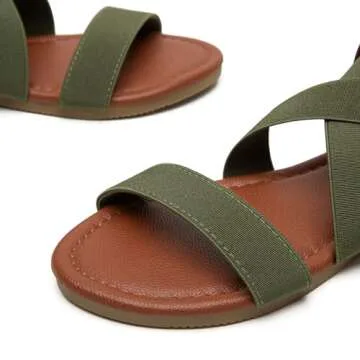 Trary Green Sandals for Women - Stylish Summer Comfort
