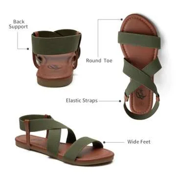 Trary Green Sandals for Women - Stylish Summer Comfort
