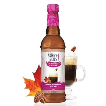 Jordan's Skinny Syrups Sugar Free Coffee Syrup, Maple Bourbon Pecan Flavor Drink Mix, Zero Calorie F...