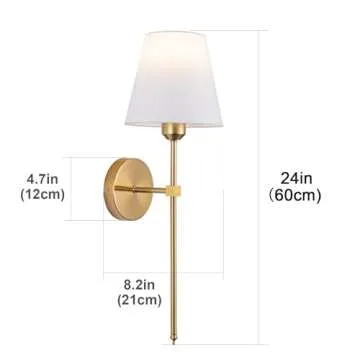 Rechargeable Wall Sconce Set of 2 LED Lights Gold