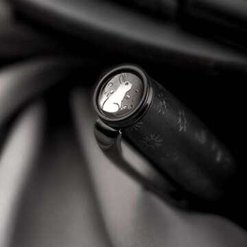 Hongdian N7 Gray Resin Piston Fountain Pen, Iridium Extra Fine Nib Classic Pen Rabbot on Cap Top, Smooth Writing Pen with Metal Box