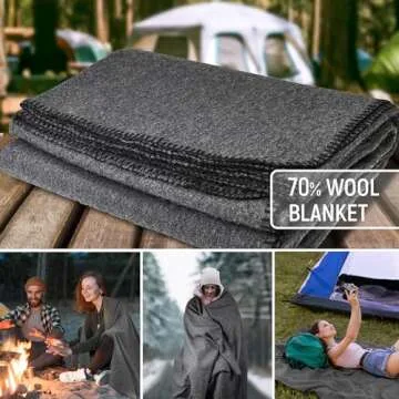 JMR Wool Camping Blanket - Perfect for Outdoor Adventures & Home Comfort
