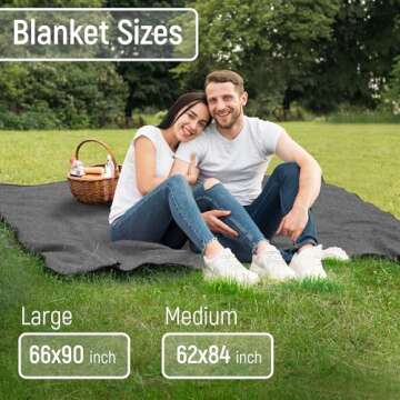 JMR Wool Camping Blanket - Warm Heavy Car Blanket & Camp Quilt - Survival Emergency Blanket for Sleeping Outdoors - Multi-Use Wool Blanket for Camping, Car & Home - 70% Wool, Grey, 62X84