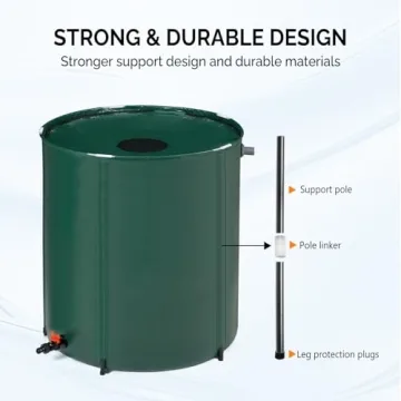 VINGLI 50 Gallon Collapsible Rain Barrel for Sustainable Water