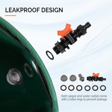 VINGLI 50 Gallon Collapsible Rain Barrel for Sustainable Water